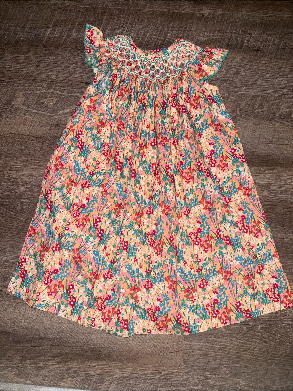 Three Sisters Floral Smocked Dress - Pink Multi